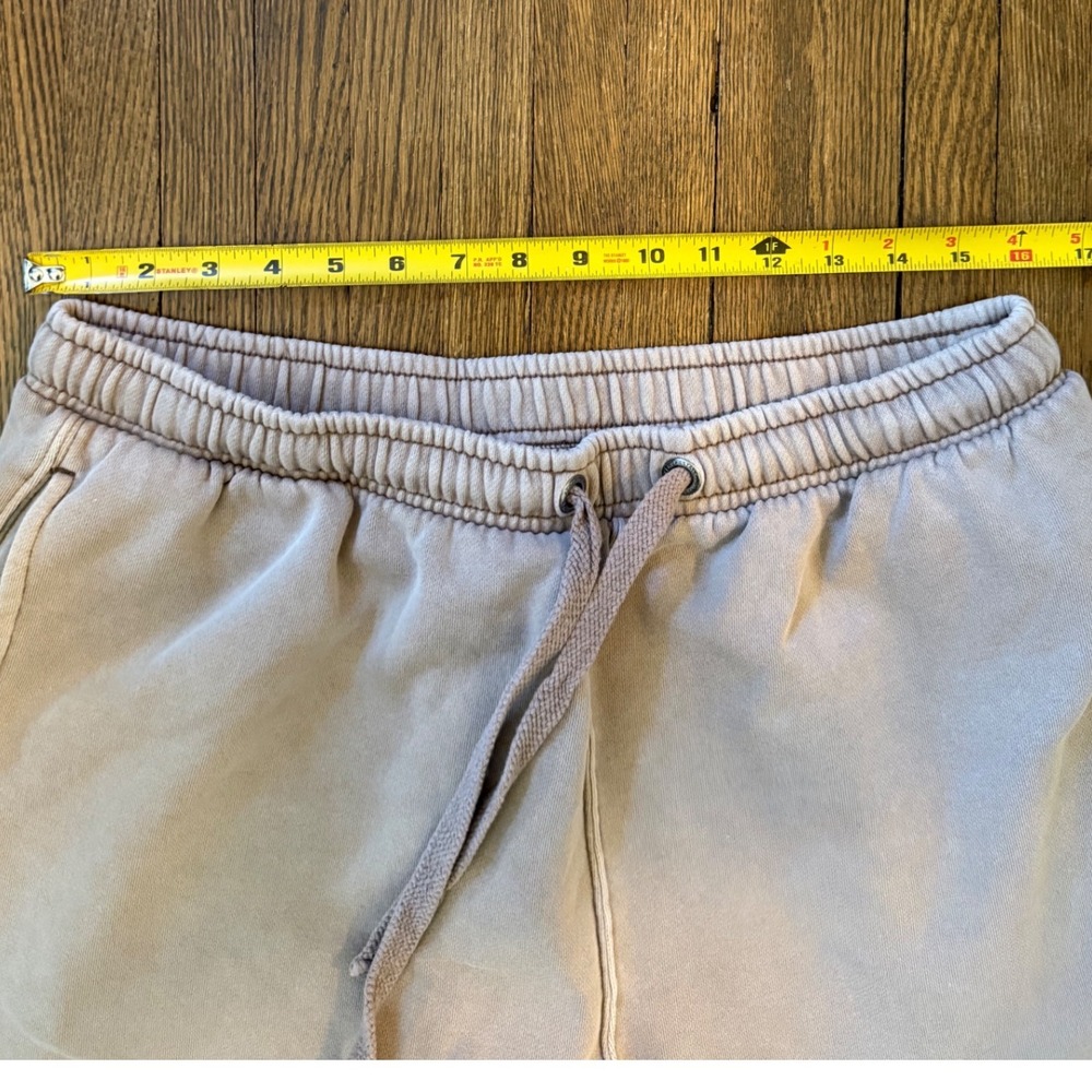 Aeropostale Fleece Jogger Sweatpants Tan Mineral Wash Size L 32x24 - Picture 6 of 8